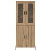 vidaXL Highboard Artisan Eiken 69,5 x 34 x 180 cm Bewerkt hout
