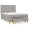 vidaXL Boxspring met matras stof lichtgrijs 140x190 cm