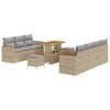 vidaXL Tuinbankenset 14 st 9-Aantal zitplaatsen Beige en Licht Grijs
