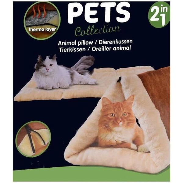 Pets Collection Kattenkussen en tunnel 2-in-1 90x60 cm