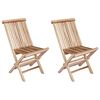 vidaXL Opvouwbare Tuinstoel 2 st Naturel Massief Teakhout