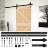 vidaXL Schuifdeur 80 x 210 cm Massief grenenhout Naturel en Zwart