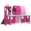 vidaXL Loftbed voor Kids Wit en Roze 74,5 x 190 cm Metaal