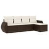 vidaXL 5-delige Loungeset met kussens poly rattan bruin