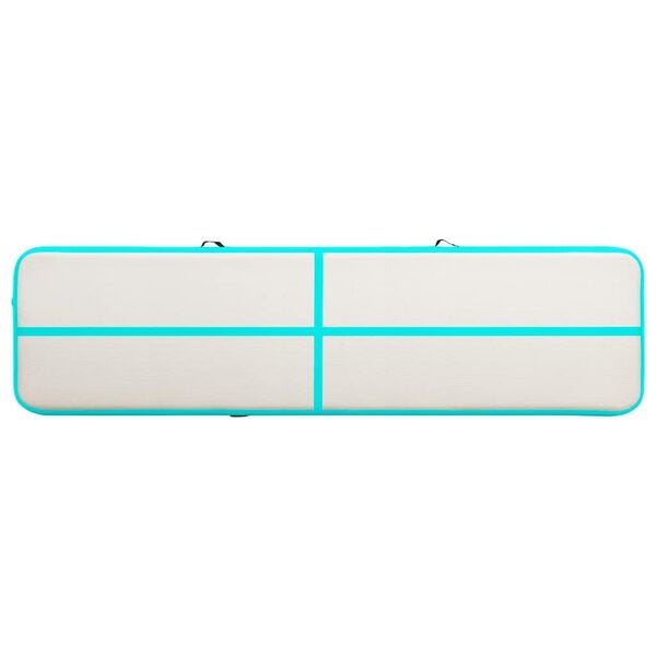 vidaXL Gymnastiekmat met pomp opblaasbaar 800x100x15 cm PVC groen