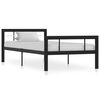 vidaXL Bedframe metaal zwart en wit 100x200 cm