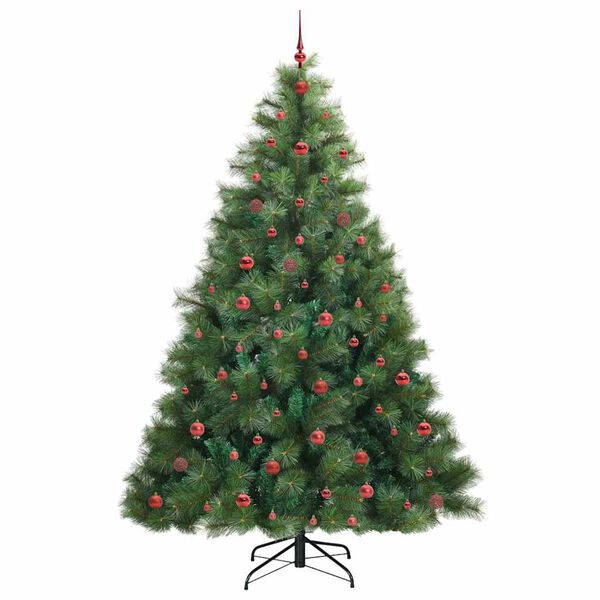 vidaXL Kunstkerstboom met 300 LED met standaard Groen 240 cm PE en PVC