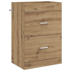 vidaXL Badkamer Onder Wasbak Kast Artisanaal eiken 56 x 37,5 x 81 cm