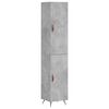 vidaXL Hoge kast 34,5x34x180 cm bewerkt hout betongrijs
