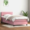 vidaXL Boxspring met matras fluweel roze 90x210 cm