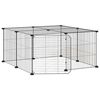 vidaXL Huisdierenkooi met deur 12 panelen 70x70x35 cm staal zwart