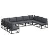 vidaXL Tuinbankenset 9 st Zwart Aluminium