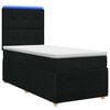 vidaXL LED Boxspring Bed met Matras Zwart 90 x 200 cm Stof