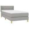 vidaXL Boxspring met matras stof lichtgrijs 90x190 cm