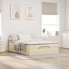 vidaXL Ottoman bed met matras 140x190cm stof cr&egrave;mekleurig