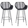 vidaXL Barkruk 2 pcs 55 x 52 x 92 cm Riet en IJzer