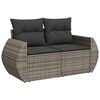 vidaXL 8-delige Loungeset met kussens poly rattan grijs