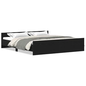 vidaXL Bedframe zonder matras 200x200 cm bewerkt hout zwart eikenkleur