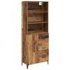 vidaXL Hoge kast met lade Oud Hout 69,5 x 34 x 180 cm Bewerkt hout
