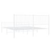 vidaXL Bedframe met hoofd- en voeteneinde metaal wit 200x200 cm