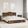 vidaXL Opslag bed met lade Gerookt eiken 180 x 200 cm Bewerkt hout