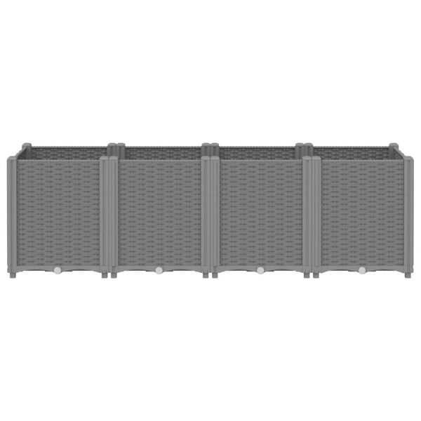 vidaXL Plantenbak 160x40x53 cm polypropeen lichtgrijs