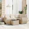 vidaXL 5-delige Loungeset met kussens poly rattan beige
