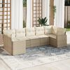 vidaXL 7-delige Loungeset met kussens poly rattan beige