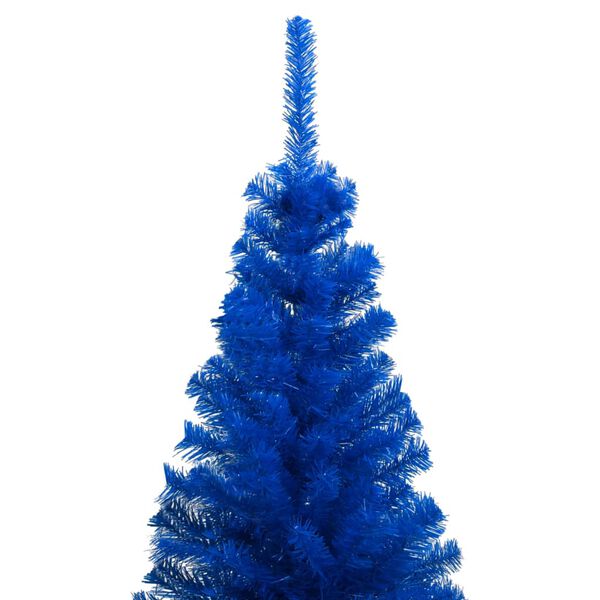 vidaXL Kunstkerstboom met verlichting en kerstballen 210 cm PVC blauw