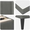 vidaXL Bedframe met matras met matras Donkergrijs 200 x 200 cm Fluweel