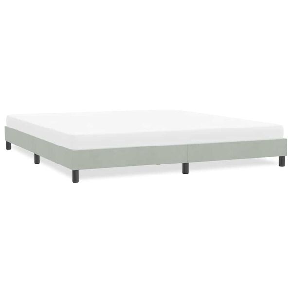 vidaXL Bedframe zonder matras 180x210 cm fluweel lichtgrijs