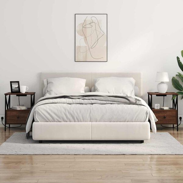 vidaXL Nachtkastje Bruin Eiken 41,5 x 40,5 x 55 cm Bewerkt hout