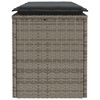vidaXL Tuinbank met kussen 110x40x44 cm poly rattan grijs