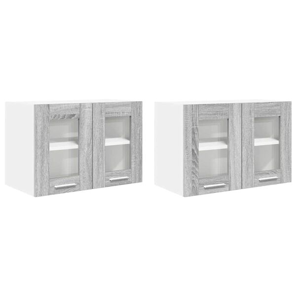 vidaXL Hangkast 2 pcs Grijs Sonoma 60 x 31 x 40 cm Bewerkt hout
