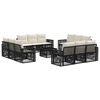 vidaXL Tuinbankenset 13 st Zwart en Cream Wit poly rattan