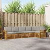 vidaXL Sofa-Sets 6 pcs Natuurlijk en Lichtgrijs Massief Acaciahout