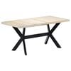 vidaXL Eettafel 160x80x75 cm massief mangohout wit