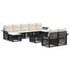 vidaXL Tuinbankenset 10 pcs Zwart poly rattan