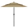 vidaXL Parasol 3-laags met aluminium paal 2,5 m taupe