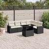 vidaXL 7-delige Loungeset met kussens poly rattan zwart