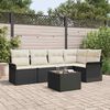 vidaXL Tuin Sofa Set met kussen met opslag 6 pcs Zwart Poly riet
