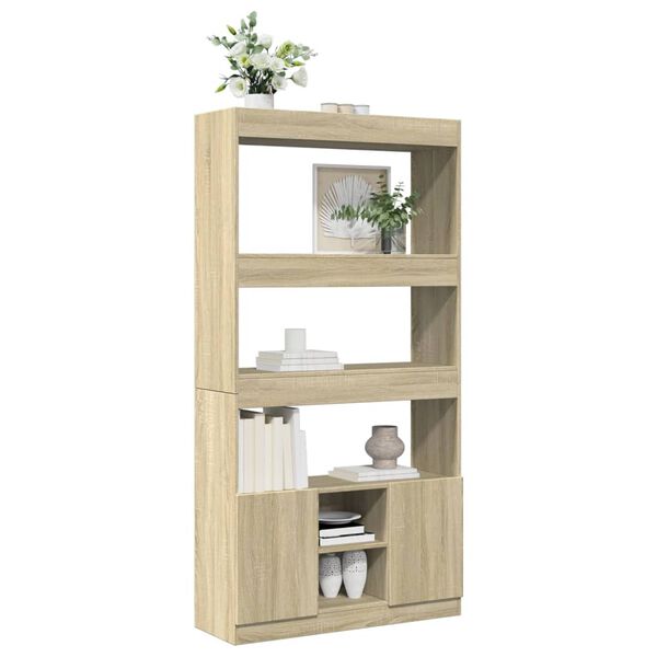 vidaXL Hoge kast 92x33x180 cm bewerkt hout sonoma eikenkleurig