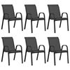 vidaXL Tuinstoelen stapelbaar 6 st textileen stof zwart