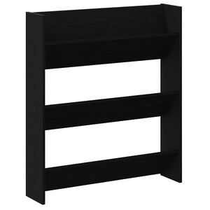 vidaXL Schoenenkast 80 x 18 x 90 cm Bewerkt hout Zwart eiken