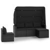 vidaXL 4-delige Loungeset met kussens poly rattan zwart