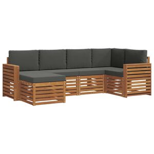 vidaXL Sofa-Sets 6 pcs Natuurlijk en Antraciet Massief Acaciahout