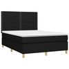 vidaXL Boxspring met matras en LED stof zwart 140x190 cm