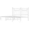 vidaXL Bedframe met hoofdbord metaal wit 140x200 cm