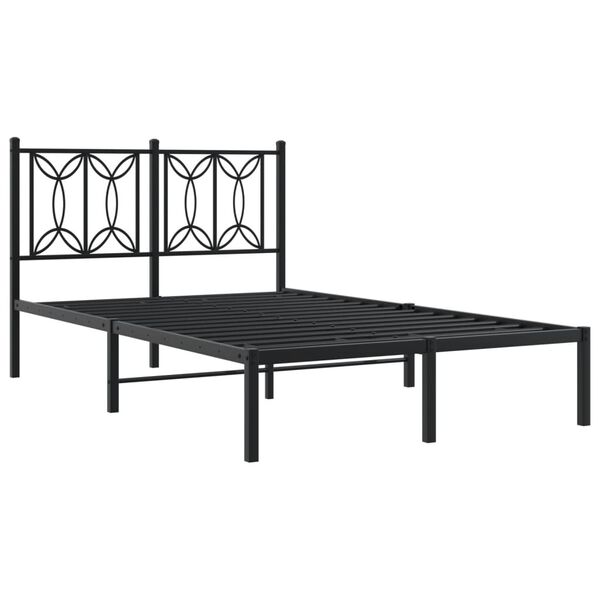 vidaXL Bedframe met hoofdbord metaal zwart 120x200 cm