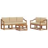 vidaXL Buiten bankenset met kussen 6 pcs Natuurlijk en Beige